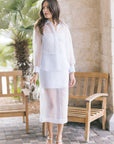 Loen Long Sleeve Sheer Top and Dana Sheer Midi Skirt