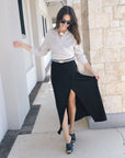 Composure Cardigan full body, model walking
