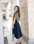 Framework Dress side/back, sweater on shoulders
