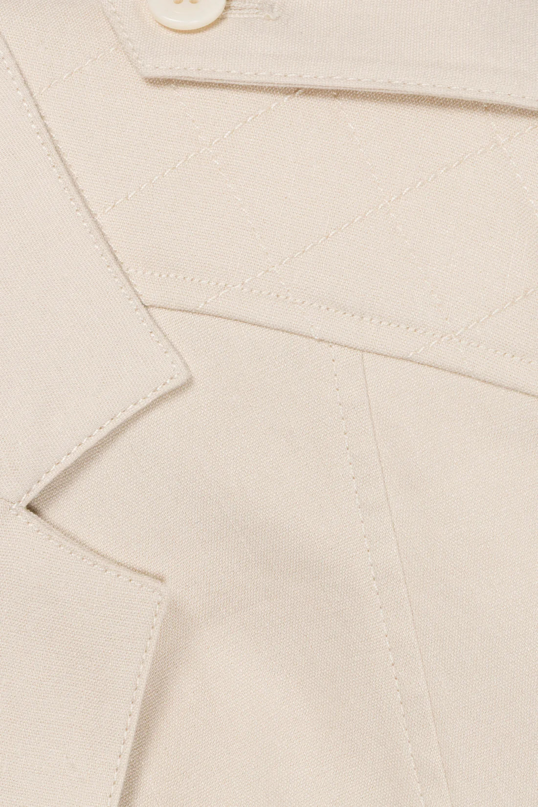 York Cropped Linen Vest super close up