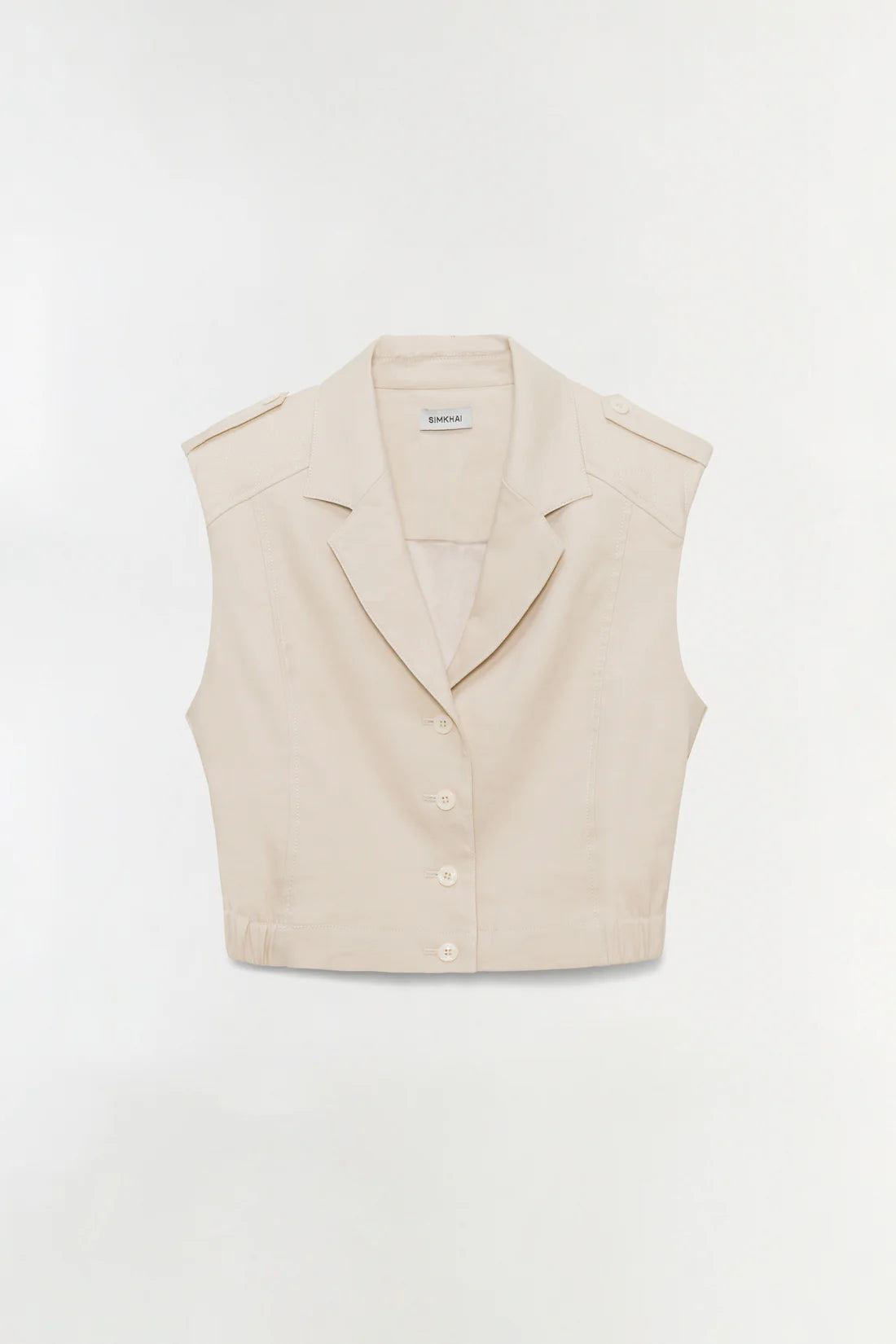 York Cropped Linen Vest by itself