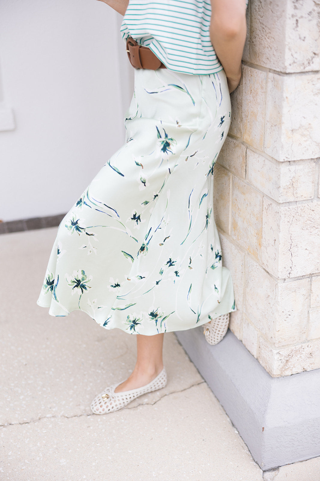 Anya Print Skirt close up side view