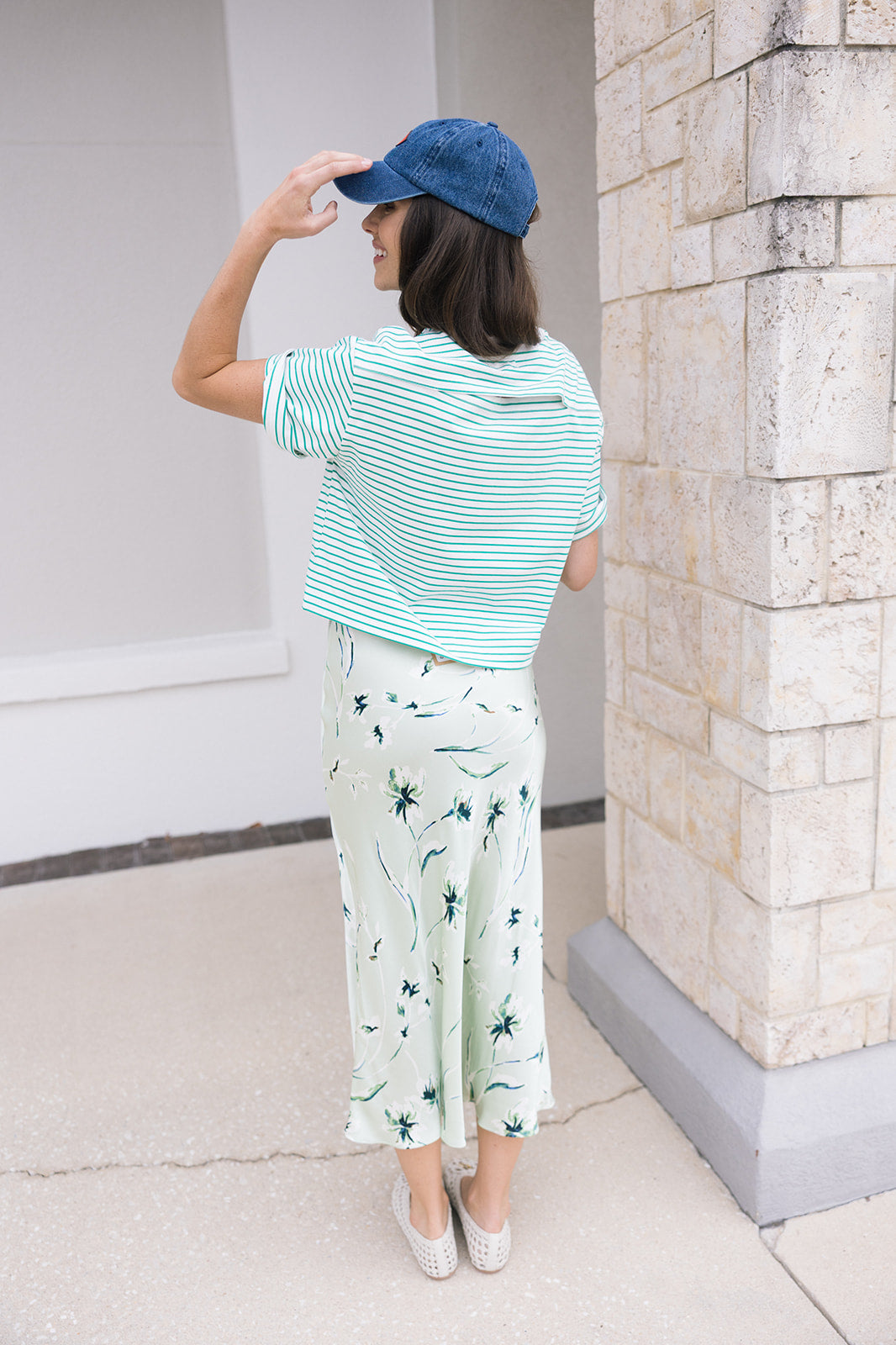 Anya Print Skirt full body back view