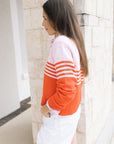 Jules Knit Polo Stripe and Leith Short in Marshmallow side