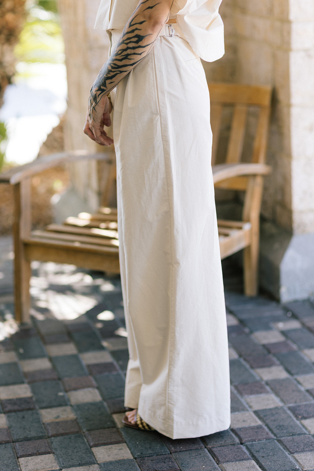 Leroy Pleated Wide Leg Pant close up side