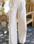 Leroy Pleated Wide Leg Pant close up front