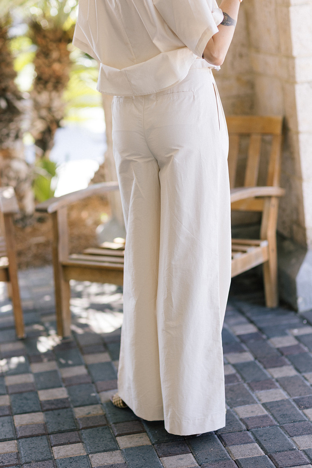 Leroy Pleated Wide Leg Pant close up back