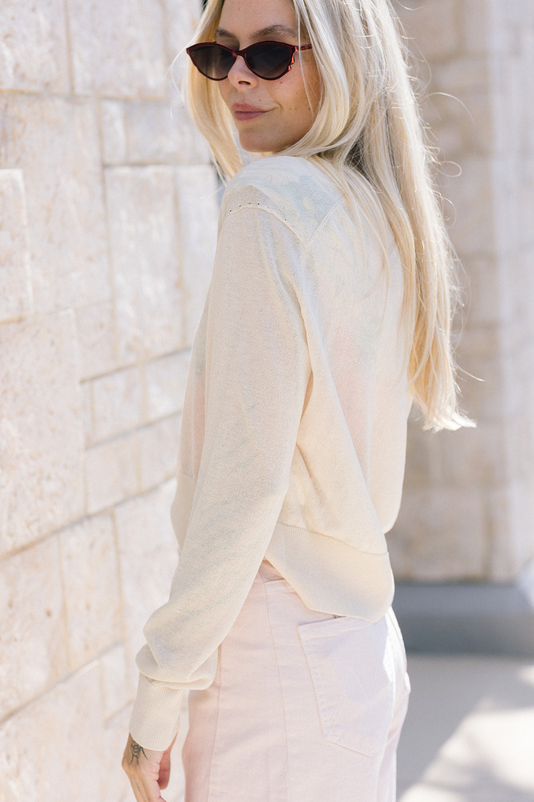 Grandella Sweater Ecru side