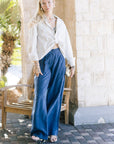 Paola Stripe Shirt and Tali Pants full body front