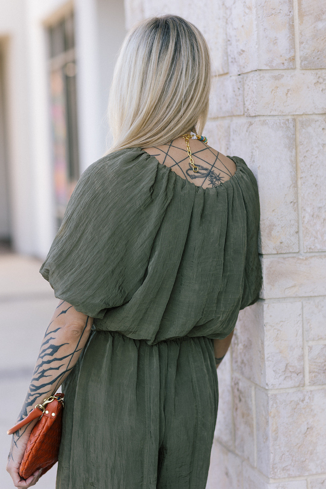 Anni Puff Sleeve Cropped Top back