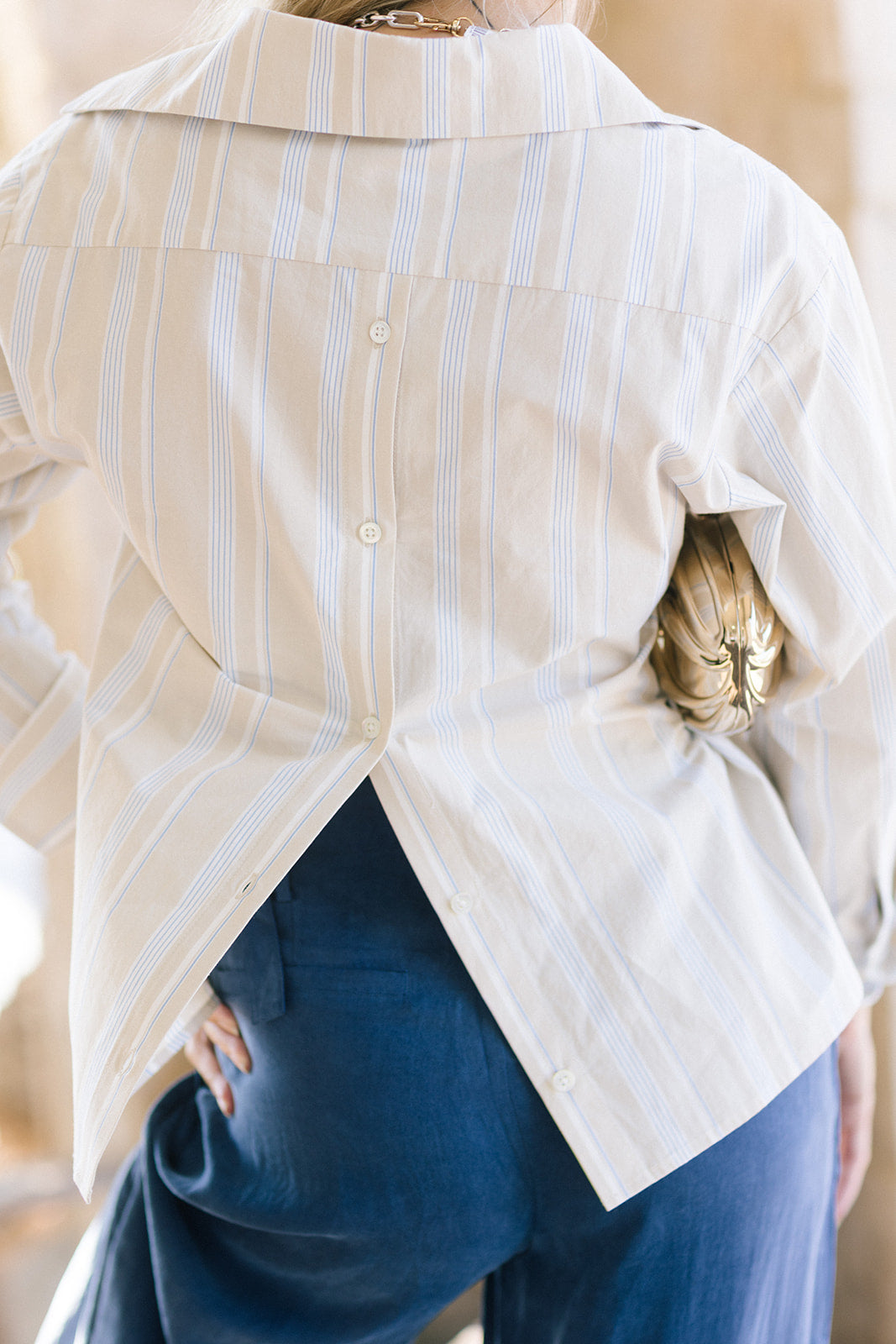 Paola Stripe Shirt close up back