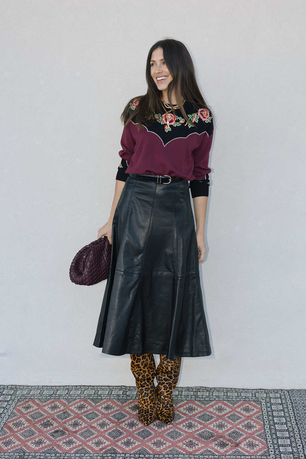 The Great Top and Ryma Midi Skirt full body front