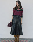 The Great Top and Ryma Midi Skirt full body front