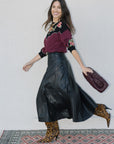The Great Top and Ryma Midi Skirt full body side 