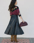 The Great Top and Ryma Midi Skirt full body back