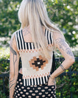 Cleo Chacana Top back, Jabber Knit Pant back pocket detail