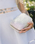 Shireen Evening Bag with blue dress