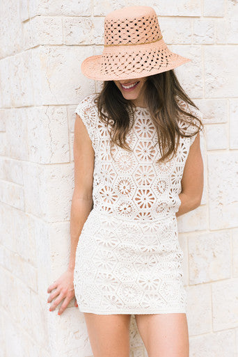 Misa Ronin Crochet Mini Skirt close up