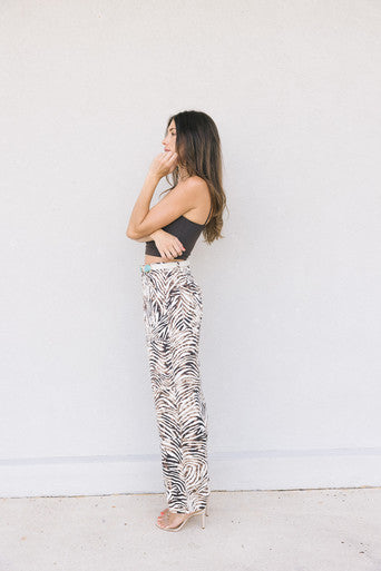 Raquel Allegra Pico Zebra Print Pant side