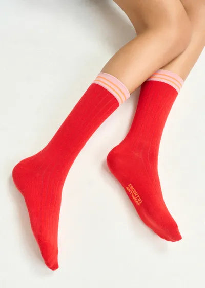 Imummy Tricolor Socks Santa Claus on model
