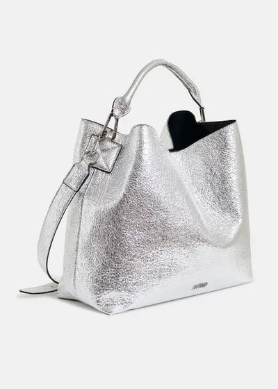 Istrala Silver Shopper Bag side view