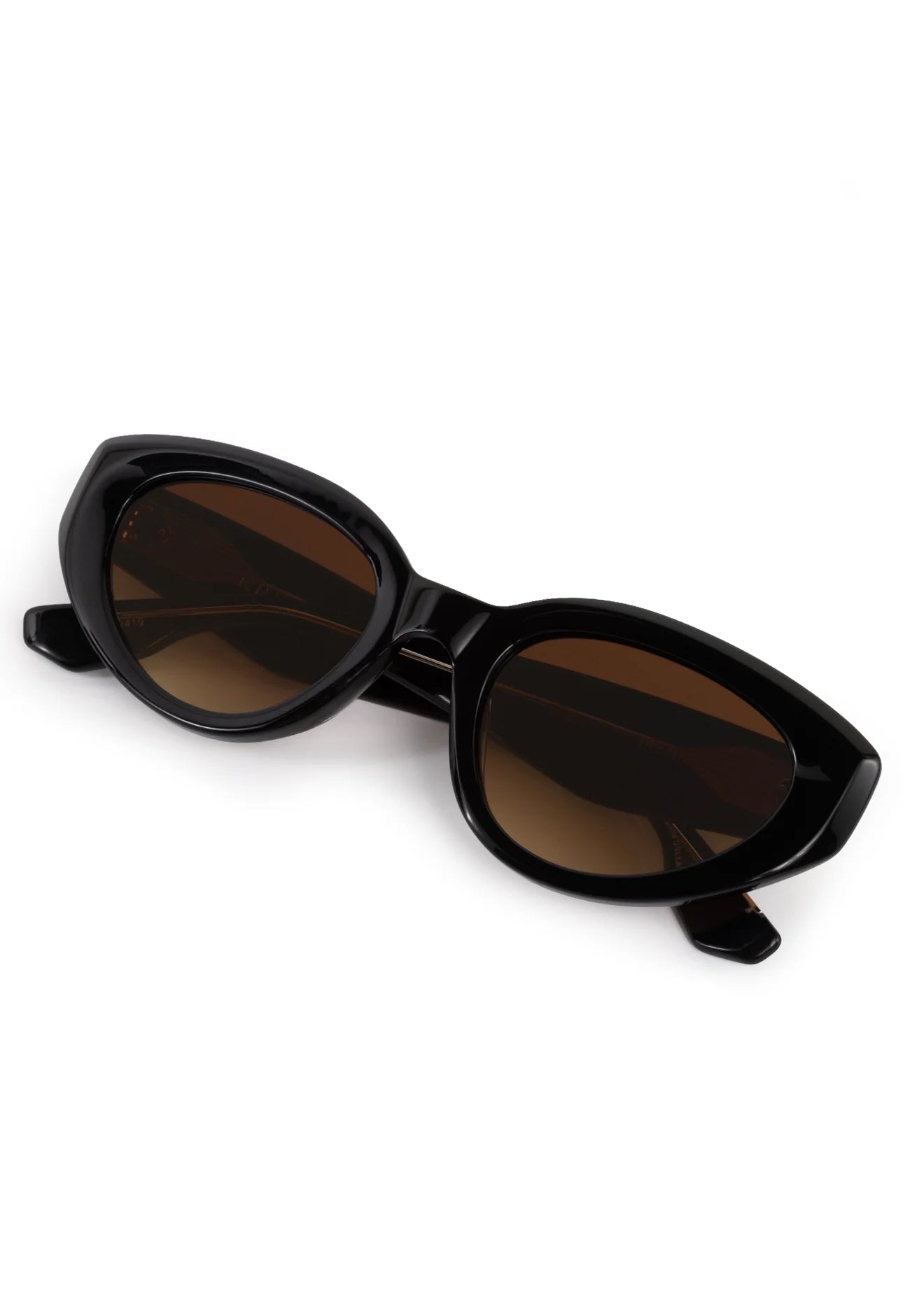 Irene Black + Black Crystal Sunglasses folded