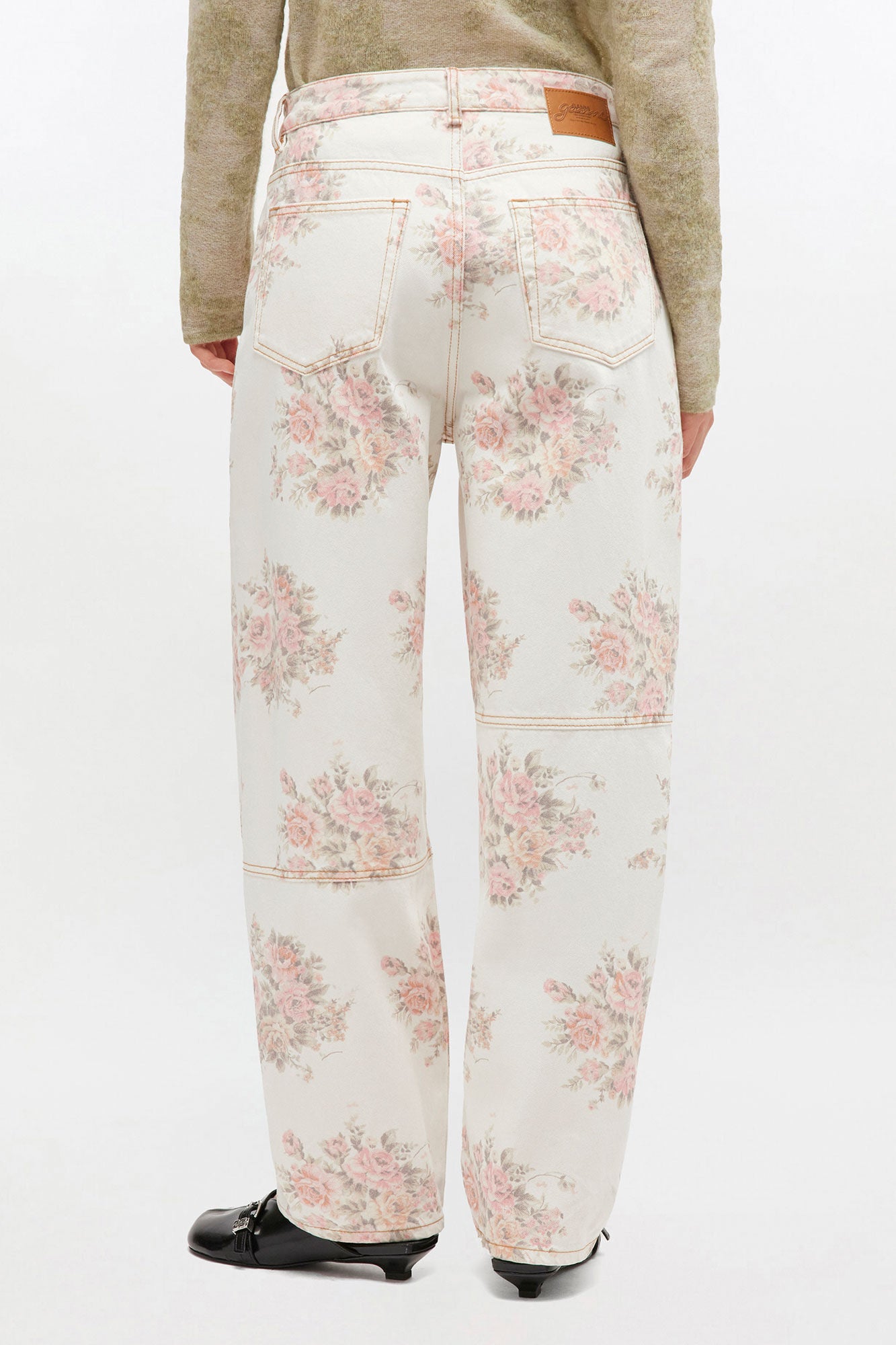 Floral Printed Stary Jeans back