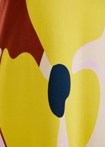 Close up of printed floral dress