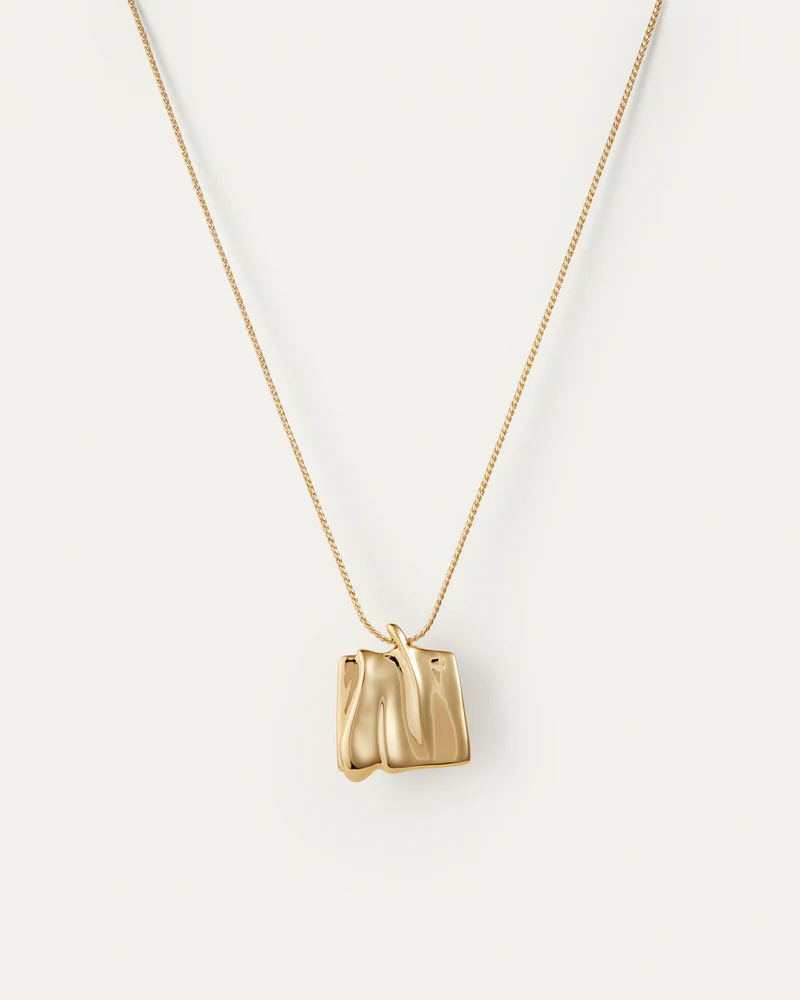 Large Sundra Pendant Necklace Gold by itself