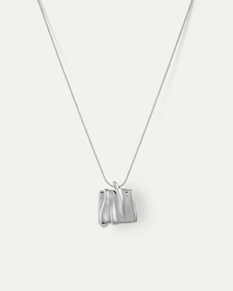 Large Sundra Pendant Necklace Silver by itself
