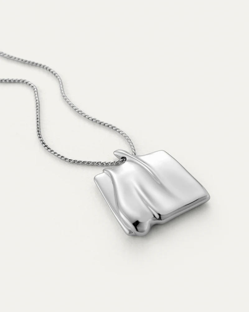 Large Sundra Pendant Necklace Silver close up