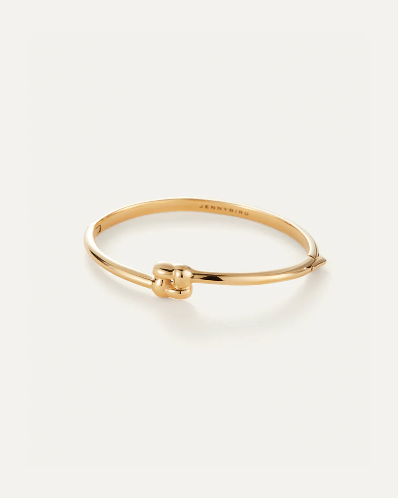 Slim Woven Square Bangle front view on white background