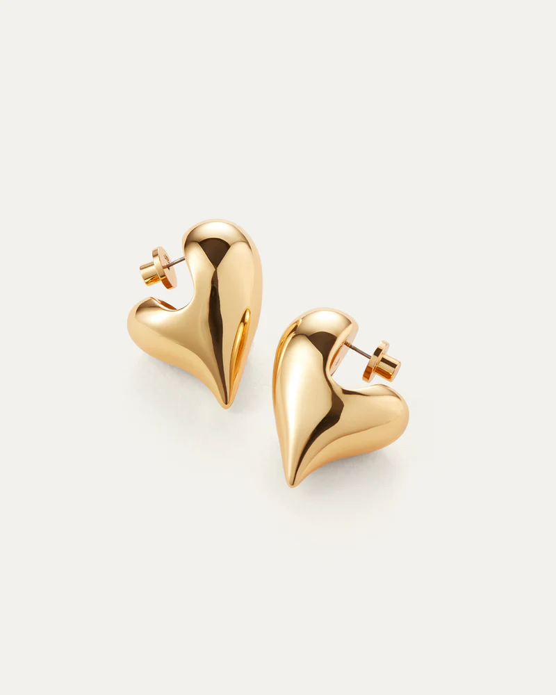 Art Heart Puff Earrings side by side
