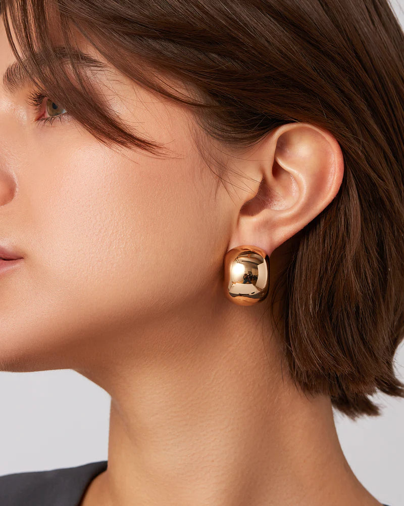 Gemma Hoops Gold on model