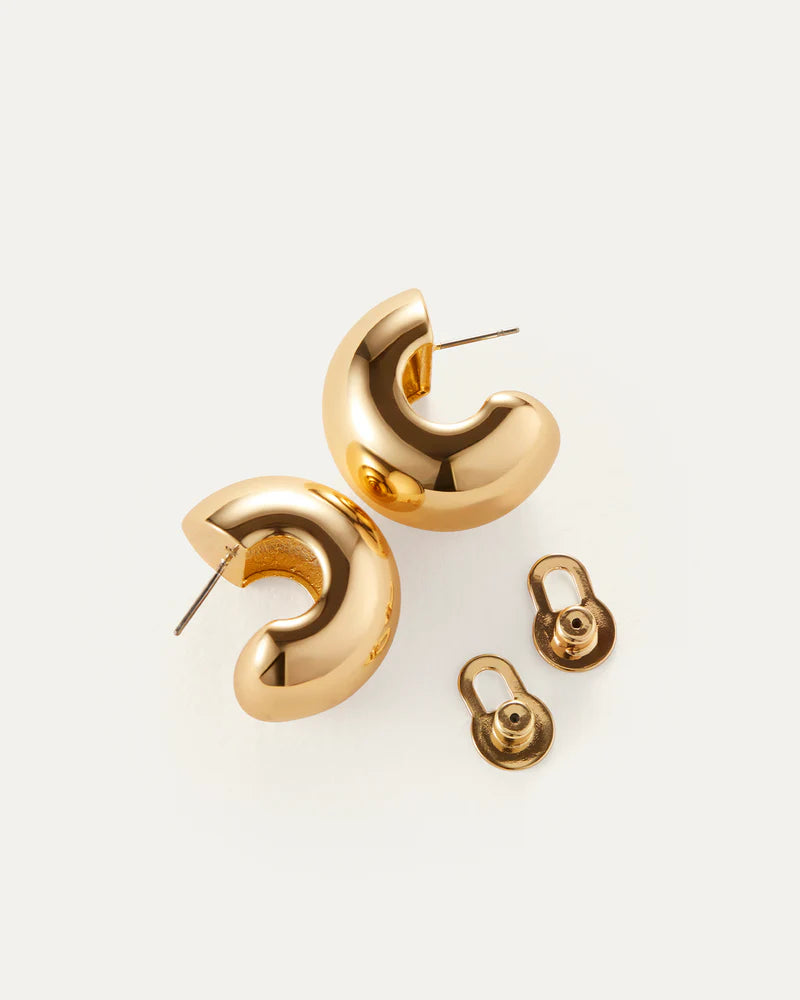 Gemma Hoops Gold laying down