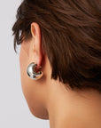 Gemma Hoops in Silver back view on model