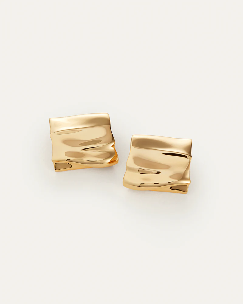 Sundra Earrings Gold side by side