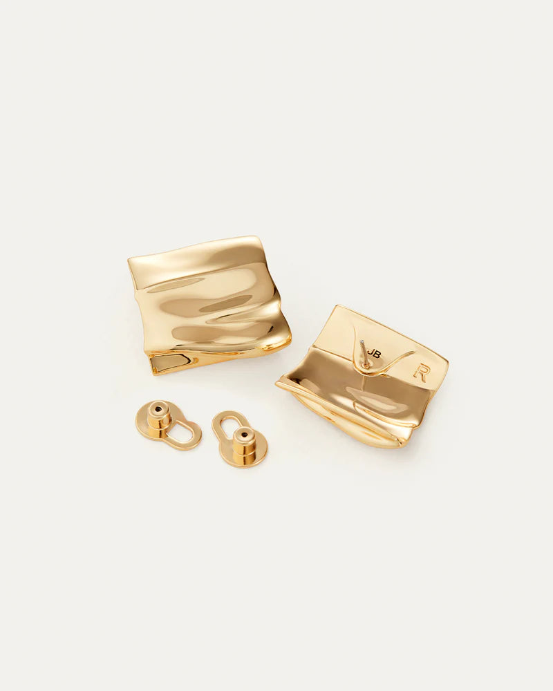Sundra Earrings Gold front and back