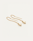 Gold heart-shaped earrings on a white background