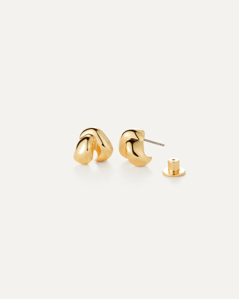 Beatrix Earrings on white background showing earring backings