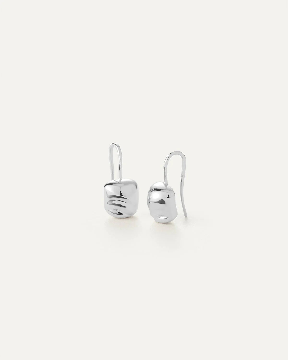 Rue Drop Earring Silver side by side