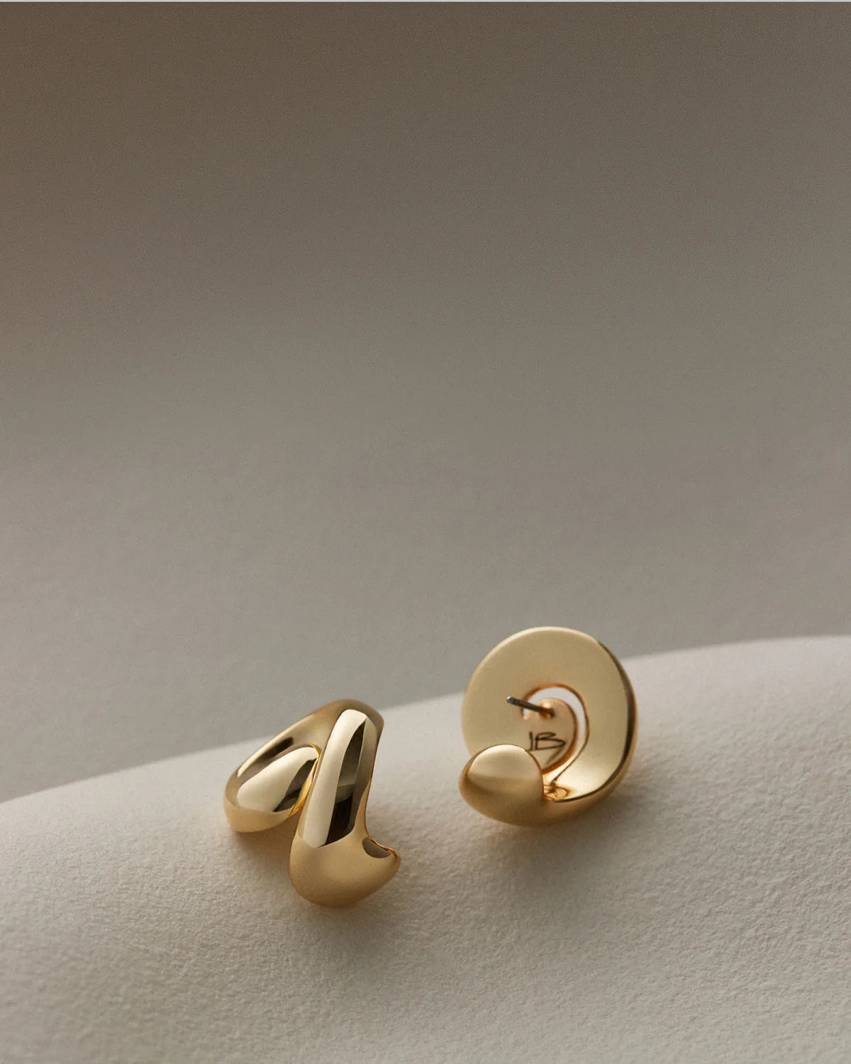 Gio Earrings close up, side and back view