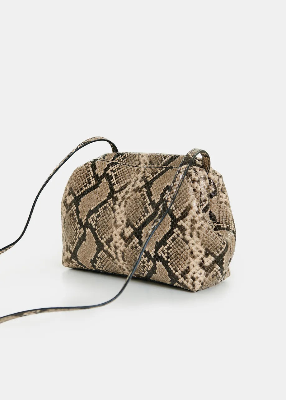 Jimbo Snake Print Shoulder Bag back view with strap