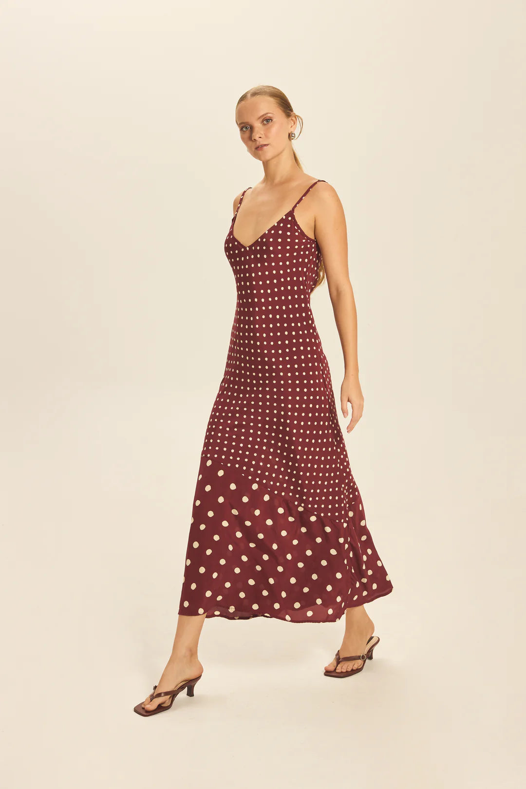 Syd Slip Dress Dot Port side