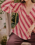 Kiki Top Stripe Cherry close up