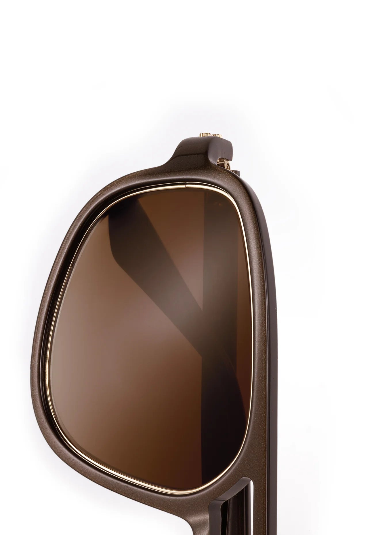 Brown sunglasses on a white background