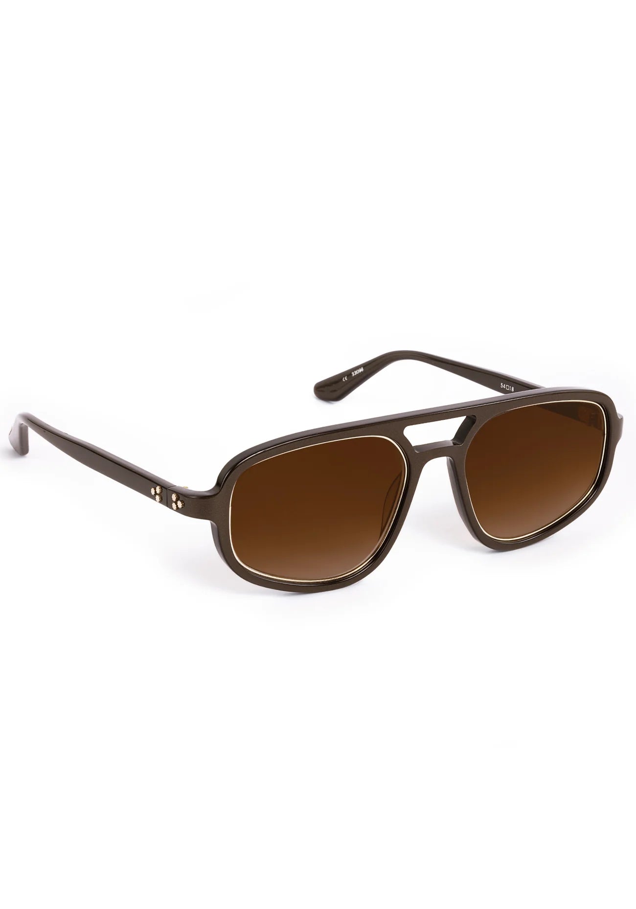 brown sunglasses with brown  lenses on a white background