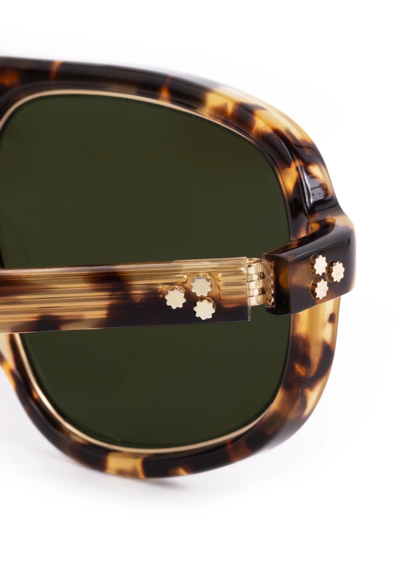 Jordan Sunglasses Nikko Tortoise + 12K Polarized close up hinge detail