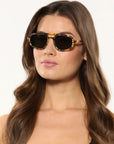Jordan Sunglasses Nikko Tortoise + 12K Polarized on model with average, oval face shape