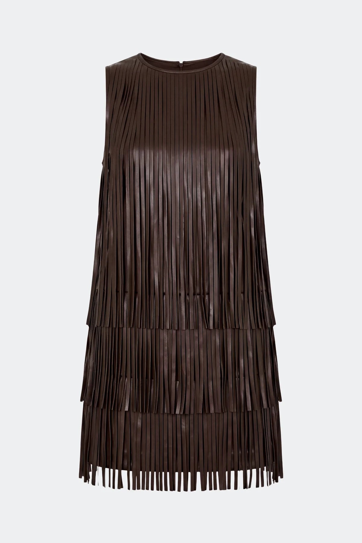 Sina Fringe Dress front view on white background
